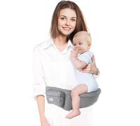 Hip Seat Baby Carrier, Baby Hip Carrier with Adjustable Waistband, Ergonomic No-Slipped Seat, Breathable Materials for Newborns to Toddlers（Grey