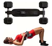 Hip Thrust Adjustable Resistance Weight Belt for Home Workouts, Exercise Hip Thrust Belt for Dumbbells & Kettlebells, Booty Belts for HipThrust Slip-Resistant Padding (Black)