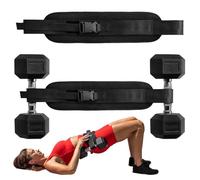 Hip Thrust Adjustable Resistance Weight Belt for Home Workouts, Hip Thrust Belt for Dumbbells Heavy, Slip-Resistant Padding Hip Thrust Belt, Exercise Belt for Glutes & Squats (NO Dumbbells) (Black)