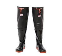 Hip Waders Men's and Women's Rubber Soled Hip Wading Boots, PVC Waterproof, Anti Slip, Wear-Resistant Wading Boots (Black,4.5 UK)