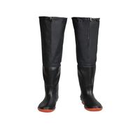 Hip Waders Thickened Warm Hip Waders Boots for Men, Waterproof 60cm High Knee Wading Boots, for Fishing and Hunting (Color : Black, Size : 6 UK)