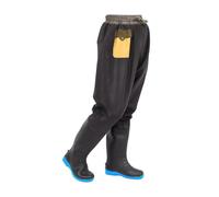 Hip Waders Warm Hip Waders Pants with Boots for Men, Lightweight Fishing Wading Boots with Pockets, Fits The Foot (Color : Black, Size : 6.5 UK)