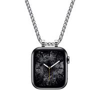 HiPai Necklace Adapter Pendant Compatible with Apple Watch, Infinity & Double Loop Connector Comes with 32inch Stainless Rollo Wheat Chain 3mm for iWatch Series 9/8/7/6/5/4/3/SE