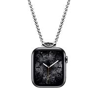 HiPai Necklace Adapter Pendant Compatible with Apple Watch, Infinity & Double Loop Connector Comes with 32inch Stainless Rollo Wheat Chain 3mm for iWatch Series 9/8/7/6/5/4/3/SE