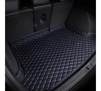 HIPATU Car Leather Boot Liner Mat for BMW 1 series 2017-2022 2023 2024, Waterproof Anti-Slip Cargo Tray Liners Anti-Scratch Carpets Interior Accessories,F-Black-Blue-Plus