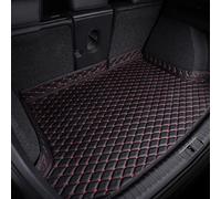 HIPATU Car Leather Boot Liner Mat for BMW 1 series 2017-2022 2023 2024, Waterproof Anti-Slip Cargo Tray Liners Anti-Scratch Carpets Interior Accessories,E-Black-Red-Plus