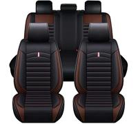 HIPATU Faux Leather Car Seat Covers for Citroen C5 Aircross 2019-2023, Full Set Car Seat Protectors, Airbag Compatible, Comfortable Front and Back Seat Covers,COFFEE-LINE