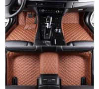 HIPATU Full Surround Leather Car Floor Mats for Audi Q7 4L (7-seat) 2005-2010 2011 2012 2013 2014 2015 (with slide), Waterproof Floor Mat Front Rear Row Carpet Protection Liners,Brown