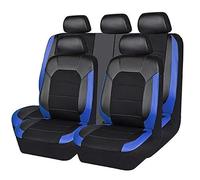 HIPATU Leather Car Seat Cover Sets for MG HS 2018-2023, Full Set Front and Rear Seat Protectors, Auto Breathable Seat Covers Cushions Compatible Airbag,A/BLACK-BLUE