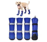 Hipaw Waterproof Dog Shoes for Medium Large Dogs, Durable Nonslip Rubber Sole Paw Protectors for Winter Snow Rain Hiking, Dog Rain Boots with Reflective Straps, Dog Booties for Outdoor Walking