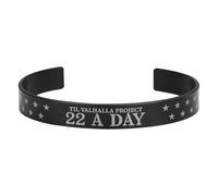 HiPeep Stainless Steel Quality Adjustable Cuff Bangle Bracelet - 22 A Day Memorial Bracelet, One Size, Stainless Steel, no gemstone