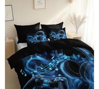 Hiperrealismo Mando De Juego Microfibra cepillada para cama, Cama 105-200 x 200 cm, Funda Nórdica de Negro, Frescas, Antiacaros, Hipoalergenica, para niños y adultos