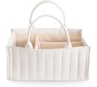 Hiphiprun Baby Diaper Caddy | Newborn Essentials Organizer for Diaper Changing Station (Ivory)