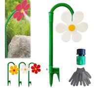 Hiphiprun Crazy Daisy Sprinkler, Crazy Dancing Flower Water Sprinklers Funny, 360° Rotating Lawn Sprinkler for Yard Irrigation, Outdoor Water Play, Fun Garden Sprayer for Summer (White)