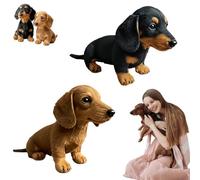 Hiphiprun The Dachy 2.0 - Emotional Healing on Demand, The Dachy 2.0 Dog for Emotional Support, The Comfort Hug You Have, Dachshund Plush Sofa Ornaments and Decorations (Black+brown)
