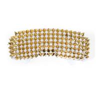 Hiphop Dance Sun Glasses with Full Rivet, White Frame Gold Dia | Popular Full Rivet Studded Frame for Women Men Unisex Daily Vacation Hiphop Dancing Eyewears