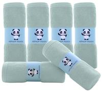 HIPHOP PANDA Baby Wash Clothes, Rayon Made from Bamboo - 2 Layer Ultra Soft Absorbent Washcloths for Boy - Newborn Face Towel - Makeup Remove Washcloths for Delicate Skin - (Green, 6 Pack)