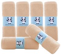 HIPHOP PANDA Baby Wash Clothes, Rayon Made from Bamboo - 2 Layer Ultra Soft Absorbent Washcloths for Boy - Newborn Face Towel - Makeup Remove Washcloths for Delicate Skin - (Brown, 6 Pack)
