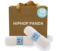 HIPHOP PANDA Baby Washcloths, Rayon Made from Bamboo - 2 Layer Ultra Soft Absorbent Newborn Bath Face Towel - Reusable Baby Wipes for Delicate Skin - Ivory, 30 Pack
