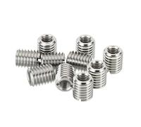 HiPicco 10 Pcs Thread Adapter Sleeve Reducing Nut, M10 x 1.5 Male to M6 x 1 Female Thread Stainless Steel Repair Insert Nut Screw 12mm Length Reducer Conversion Fastener
