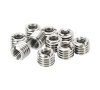 HiPicco 10 Pcs Thread Adapter Sleeve Reducing Nut, M6 x 1 Male to M4 x 0.7 Female Thread Stainless Steel Repair Insert Nut Screw 5mm Length Reducer Conversion Fastener