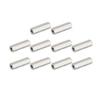 HiPicco 10Pcs Hex Coupling Nuts,M4x0.7-Pitch UNC 25mm/0.98" Length, 304 SS | Rod Coupling Nut, for Threaded Rods & Studs