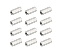 HiPicco 12Pcs Hex Coupling Nuts,1/4-20 UNC 20mm/0.79" Length, 304 SS | Rod Coupling Nut, for Threaded Rods & Studs