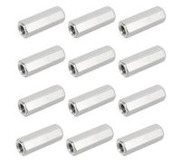 HiPicco 12Pcs Hex Coupling Nuts,3/8-16 UNC 35mm/1.38" Length, 304 SS | Rod Coupling Nut, for Threaded Rods & Studs