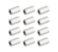 HiPicco 12Pcs Hex Coupling Nuts,5/16-18 UNC 25mm/0.98" Length, 304 SS | Rod Coupling Nut, for Threaded Rods & Studs