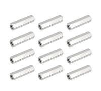 HiPicco 12Pcs Hex Coupling Nuts,5/16-18 UNC 50mm/1.97" Length, 304 SS | Rod Coupling Nut, for Threaded Rods & Studs