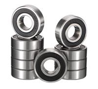 HiPicco 1602-2RS Deep Groove Ball Bearings, ID 1/4" x OD 11/16" x Width 1/4" Miniature Bearings, Double Metal Shielded Ball Bearing Chrome Steel Z2 Lever 10pcs