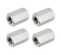 HiPicco 4Pcs Hex Coupling Nuts,M12x1.75-Pitch UNC 30mm/1.18" Length, 304 SS | Rod Coupling Nut, for Threaded Rods & Studs
