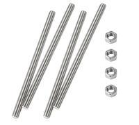 HiPicco 4pcs M5 x 200mm Fully Threaded Rod, M5-0.8 Thread Pitch, with Nuts