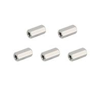 HiPicco 5Pcs Hex Coupling Nuts,M4x0.7-Pitch UNC 12mm/0.47" Length, 304 SS | Rod Coupling Nut, for Threaded Rods & Studs