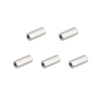 HiPicco 5Pcs Hex Coupling Nuts,M6x1-Pitch UNC 20mm/0.79" Length, 304 SS | Rod Coupling Nut, for Threaded Rods & Studs