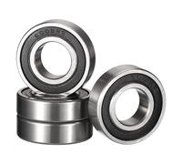 HiPicco 6008-2RS Deep Groove Ball Bearings, ID 40mm x OD 68mm x Width 15mm Double Rubber Sealed Ball Bearing Pre-Lubricated Chrome Steel Z2 Lever 4pcs