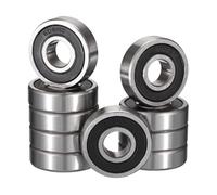 HiPicco 608-2RS Deep Groove Ball Bearings, ID 8mm x OD 22mm x Width 7mm Miniature Bearings, Double Rubber Sealed Ball Bearing Pre-Lubricated Chrome Steel Z2 Lever 10pcs