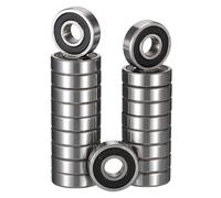 HiPicco 609-2RS Deep Groove Ball Bearings, ID 9mm x OD 24mm x Width 7mm Miniature Bearings, Double Rubber Sealed Ball Bearing Pre-Lubricated Chrome Steel Z2 Lever 20pcs
