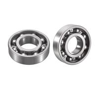 HiPicco 6210-OPEN Deep Groove Ball Bearings, I.D.=50mm, O.D.=90mm, Thickness=20mm Open Type Chrome Steel Ball Bearing Pre-Lubricated Chrome Steel Z2 Lever 2pcs