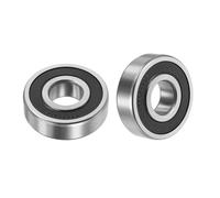 HiPicco 6304-2RS Deep Groove Ball Bearings, ID I.D.=20mm, O.D.=52mm, Thickness=15mm Double Rubber Sealed Ball Bearing Pre-Lubricated Chrome Steel Z2 Lever 2pcs