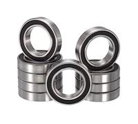 HiPicco 6804-2RS Deep Groove Ball Bearings, ID 20mm x OD 32mm x Width 7mm Double Rubber Sealed Ball Bearing Pre-Lubricated Chrome Steel Z2 Lever 10pcs