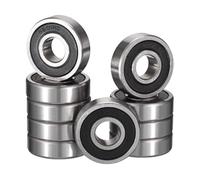 HiPicco 6901-2RS Deep Groove Bearings, ID 12mm x OD 24mm x Width 6mm Double Rubber Sealed Ball Bearings, Pre-Lubricated (GCr15) Chrome Steel 10pcs