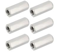 HiPicco 6Pcs Hex Coupling Nuts,1/2-13 UNC 50mm/1.97" Length, 304 SS | Rod Coupling Nut, for Threaded Rods & Studs