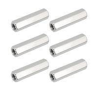 HiPicco 6Pcs Hex Coupling Nuts,5/16-18 UNC 50mm/1.97" Length, 304 SS | Rod Coupling Nut, for Threaded Rods & Studs