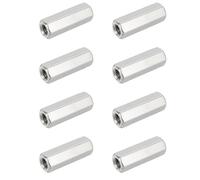 HiPicco 8Pcs Hex Coupling Nuts,M10x1.25-Pitch UNF 30mm/1.18" Length, 304 SS | Rod Coupling Nut, for Threaded Rods & Studs