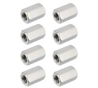 HiPicco 8Pcs Hex Coupling Nuts,M12x1.0-Pitch UNF 20mm/0.79" Length, 304 SS | Rod Coupling Nut, for Threaded Rods & Studs