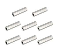 HiPicco 8Pcs Hex Coupling Nuts,M6x1-Pitch UNC 30mm/1.18" Length, 304 SS | Rod Coupling Nut, for Threaded Rods & Studs