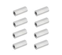 HiPicco 8Pcs Hex Coupling Nuts,M8x1.0-Pitch UNF 20mm/0.79" Length, 304 SS | Rod Coupling Nut, for Threaded Rods & Studs