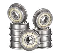 HiPicco F688ZZ Flanged Ball Bearing, ID 8mm x OD 16mm x Width 5mm Miniature Bearings, Double Metal Shielded Deep Groove Bearings, Pre-Lubricated (GCr15) Chrome Steel 10pcs