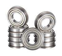 HiPicco F6901ZZ Flanged Ball Bearing, ID 12mm x OD 24mm x Width 6mm Double Metal Shielded Deep Groove Bearings, Pre-Lubricated (GCr15) Chrome Steel 10pcs